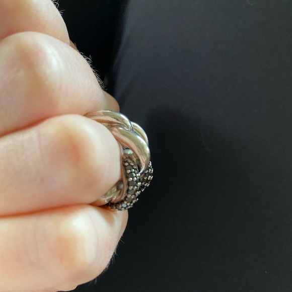 Swarovski ring 925 sterling silver black crystal - Picture 3 of 7